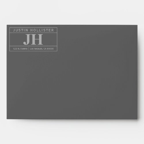 Modern Bold Professional  Dark  Light Grey A7 Envelope