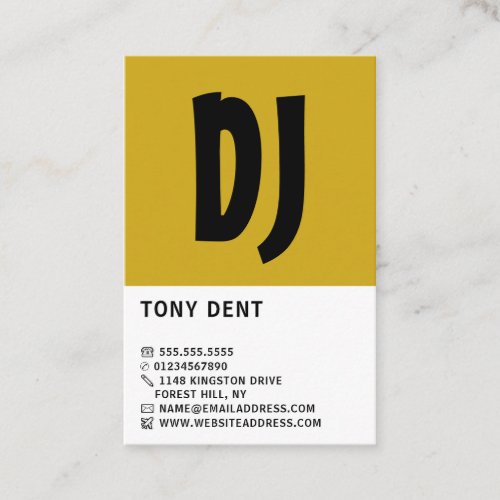 Modern Bold Professional DJ Business Card