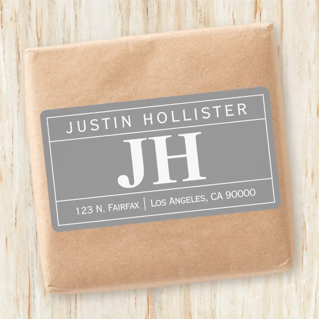 Modern Bold Professional | Gray & White Shipping Label (Creator Uploaded)