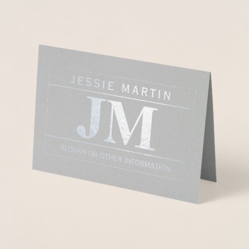 Modern Bold Professional  Grey  Silver Blank Foil Card