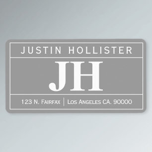 Modern Bold Professional Grey & White Label