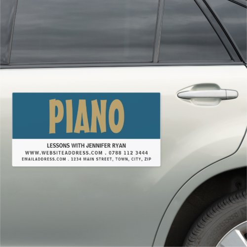 Modern Bold Professional Keyboardist Pianist Car Magnet