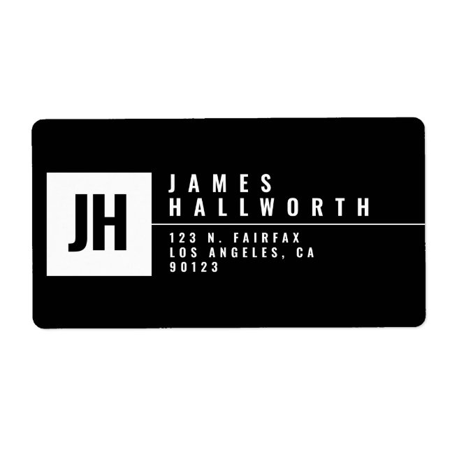 Modern Bold Professional Look | Black & White Label (Front)