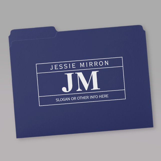 Modern Bold Professional | Navy Blue & White File Folder (Creator Uploaded)