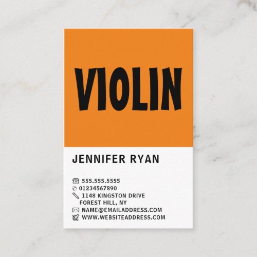 Modern Bold Professional Violinist Business Card