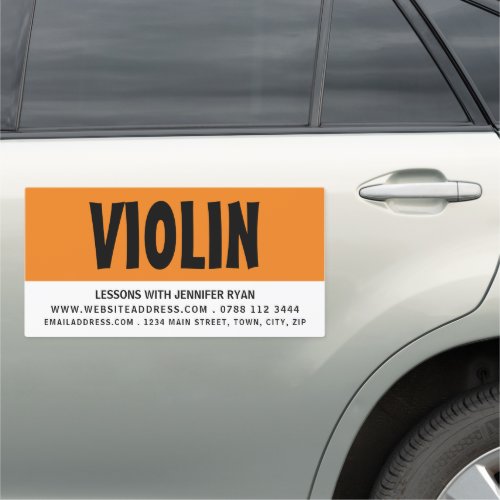 Modern Bold Professional Violinist Car Magnet
