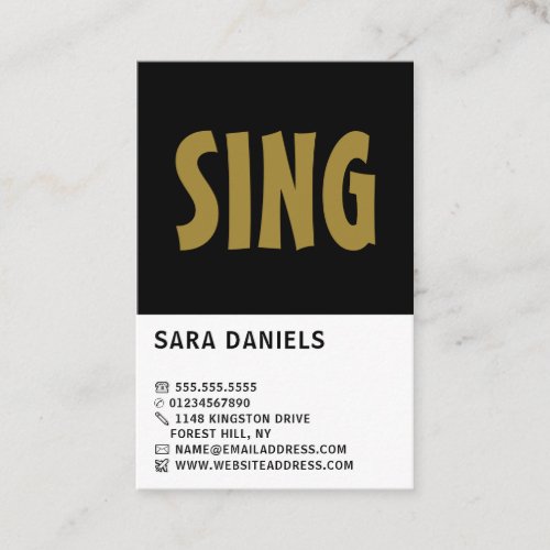 Modern Bold Professional Vocalist Business Card