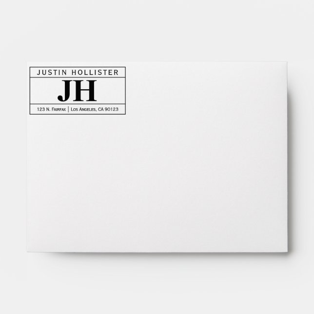 Modern Bold Professional | White & Black A6 Envelope (Front)