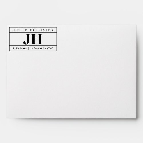 Modern Bold Professional  White  Black A7 Envelope