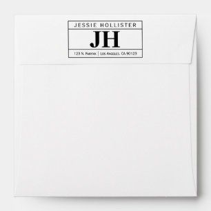 Modern Bold Professional White & Black Square Envelope