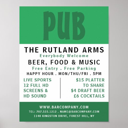 Modern Bold PubBrewery Advertising Poster