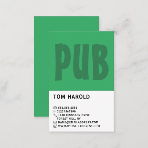 Modern Bold PubBrewery Business Card
