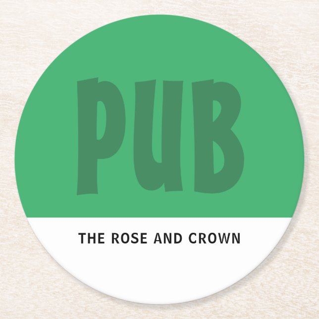 Modern Bold, Pub/Brewery Round Paper Coaster (Front)