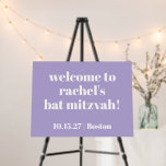 Modern Bold Purple Bat Mitzvah Custom Welcome Foam Board<br><div class="desc">Personalized Bold Typography Lavender Purple Modern Welcome Sign</div>