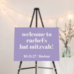 Modern Bold Purple Bat Mitzvah Custom Welcome Foam Board<br><div class="desc">Personalized Bold Typography Lavender Purple Modern Welcome Sign</div>