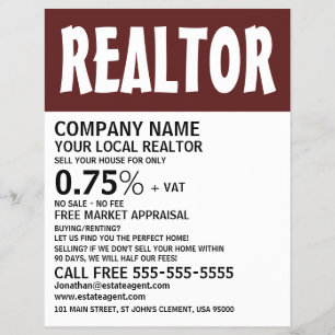 Modern Bold, Realtor, Estate Agent Advertising Flyer