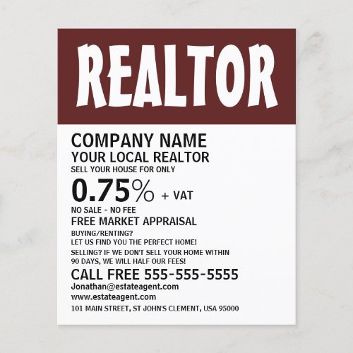 Modern Bold Realtor Estate Agent Advertising Flyer
