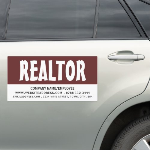 Modern Bold Realtor Estate Agent Car Magnet