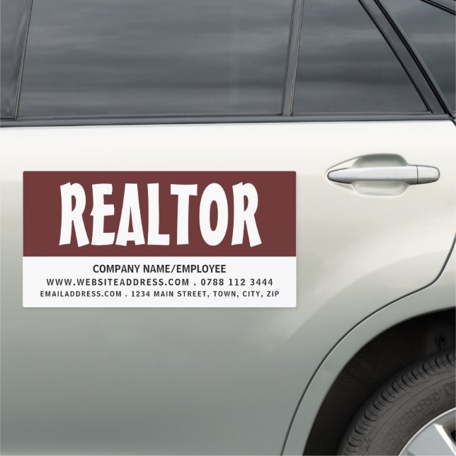 Modern Bold, Realtor, Estate Agent Car Magnet (In Situ)