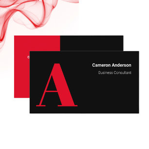 Modern Bold Red Black White Minimal Professional Business Card