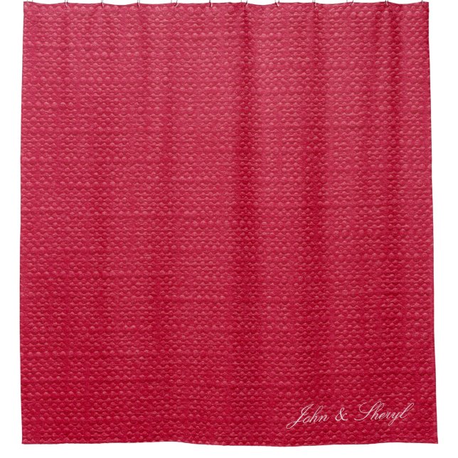 Modern Bold Red Fabric Look Shower Curtain  (Front)