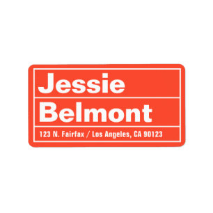 Modern Bold Red Orange Return Address Label