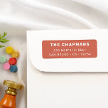 Modern Bold Red Return Address Label<br><div class="desc">Add a touch of style to your mail with this bold return address label. The label features your family name in sans-serif capitals, standing out against a pastel red background. The return address is printed below in a clean, easy-to-read font. You can change the color to any color you prefer...</div>