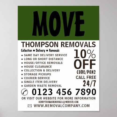 Modern Bold Removal Company Advertising Poster