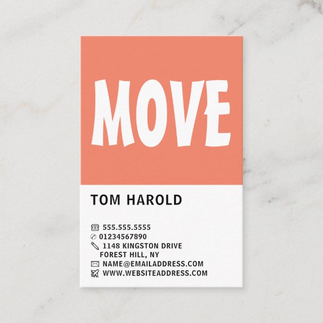 Modern Bold, Removal Company Business Card (Front)