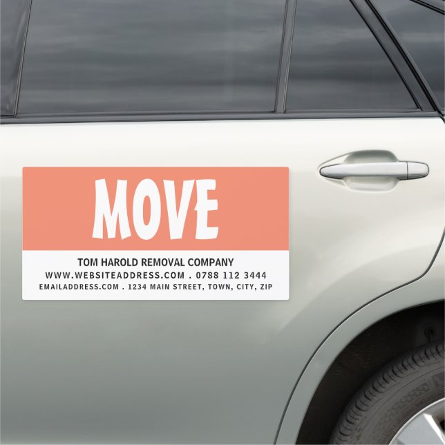 Modern Bold, Removal Company Car Magnet (In Situ)