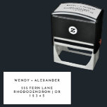 Modern Bold Return Address Self-Inking Stamp<br><div class="desc">Introducing our Modern Bold Return Address Self-Inking Stamp design, a true representation of modern minimalism and elegance. With its unique blend of creative and chic design elements, this design is perfect for those seeking a polished and bold aesthetic on their special day. Our chic off-set typography adds a touch of...</div>