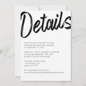 Modern Bold Script Black White After Party Wedding Invitation | Zazzle