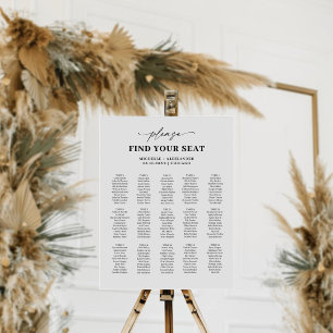 Modern Bold Script Wedding Plan Seating Chart Foam Board