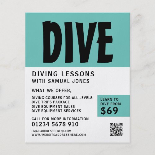 Modern Bold Scuba Diving Lesson Advertising Flyer