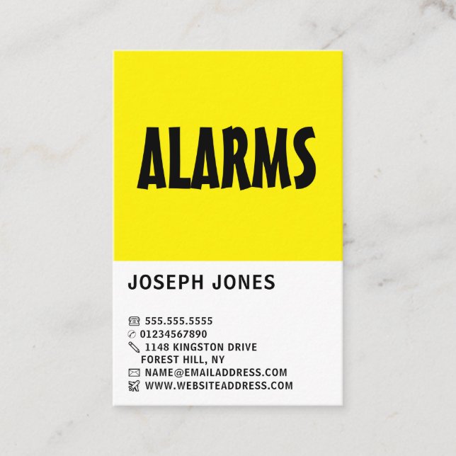 Modern Bold, Security Alarm Service Business Card (Front)