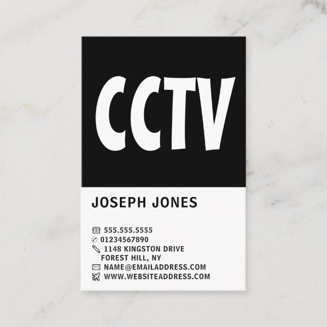 Modern Bold, Security Camera Service Business Card (Front)
