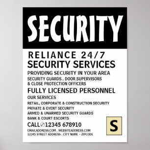 Modern Bold, Security Personnel Advertising Poster