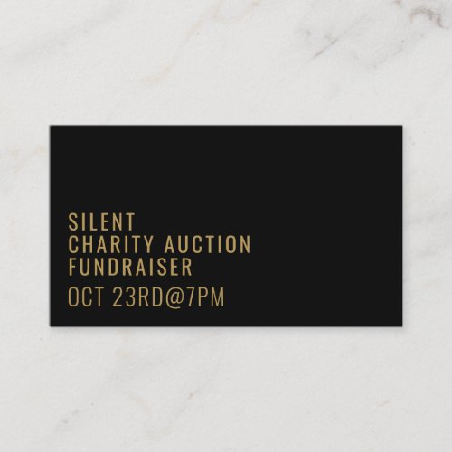 Modern Bold Silent Charity Auction Event  Business Card