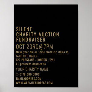 Modern Bold, Silent Charity Auction Event Poster