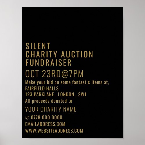 Modern Bold Silent Charity Auction Event Poster