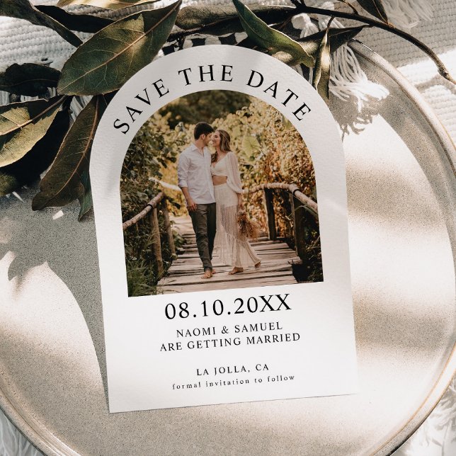Modern Bold Simple Arch Wedding Save The Date (Creator Uploaded)