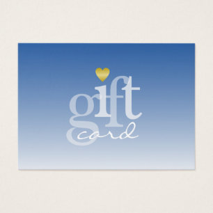 Modern Bold Sky Blue Ombre Gold Heart Gift Heart