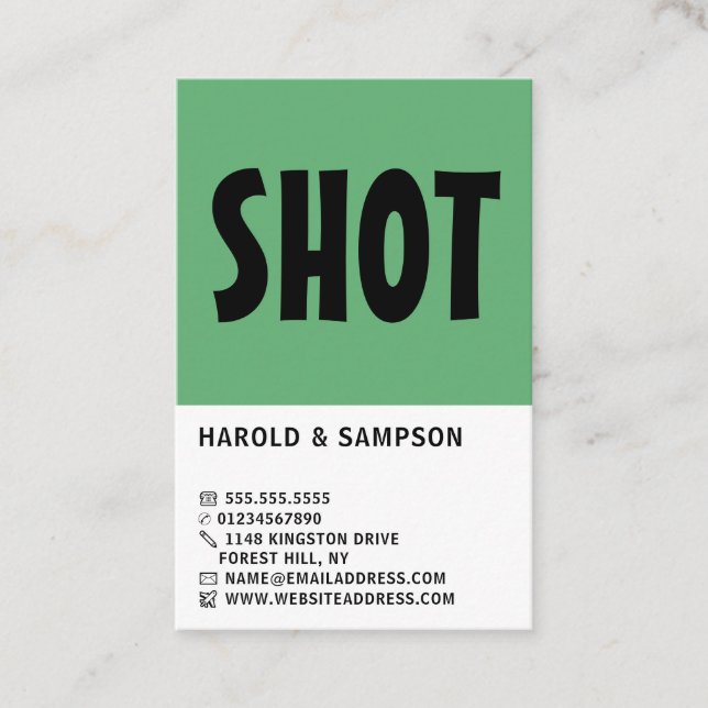 Modern Bold, Snooker Club, Pool/Snooker Player Business Card (Front)