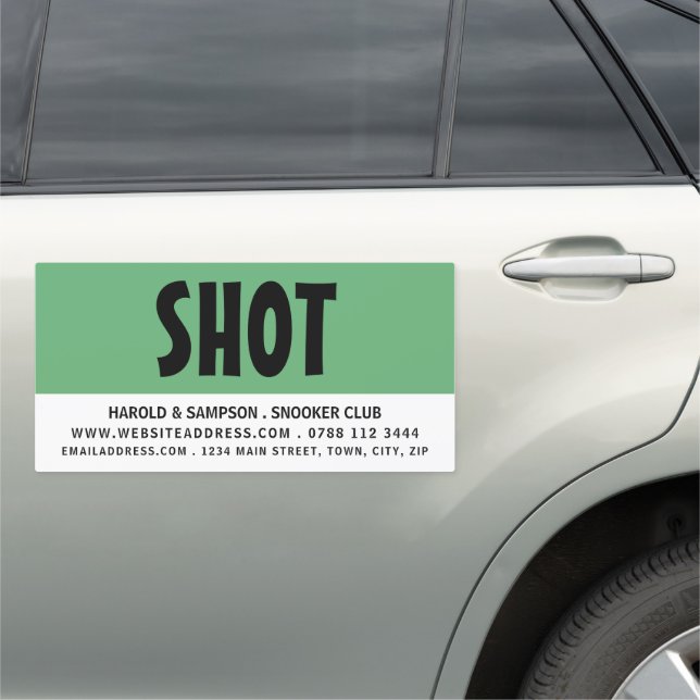 Modern Bold, Snooker, Pool Club Car Magnet (In Situ)