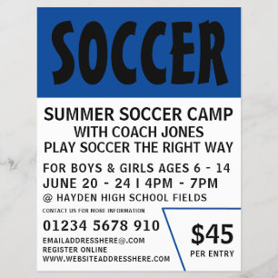 Modern Bold, Soccer Camp Advertising Flyer
