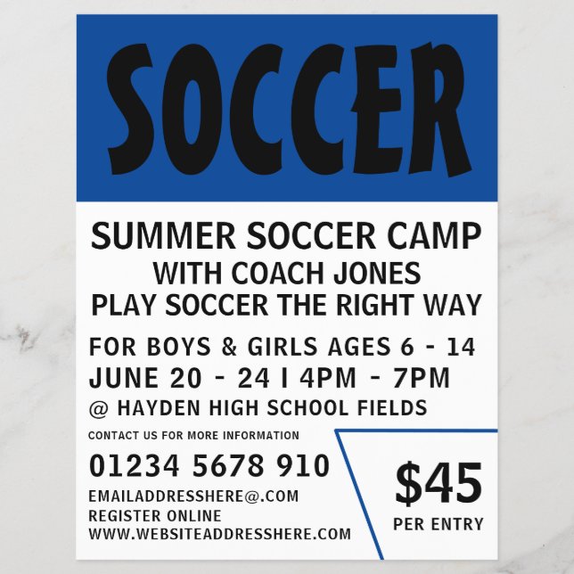 Modern Bold, Soccer Camp Advertising Flyer (Front)