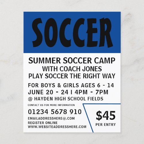 Modern Bold Soccer Camp Advertising Flyer