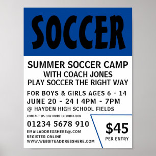 Modern Bold, Soccer Camp Advertising Poster