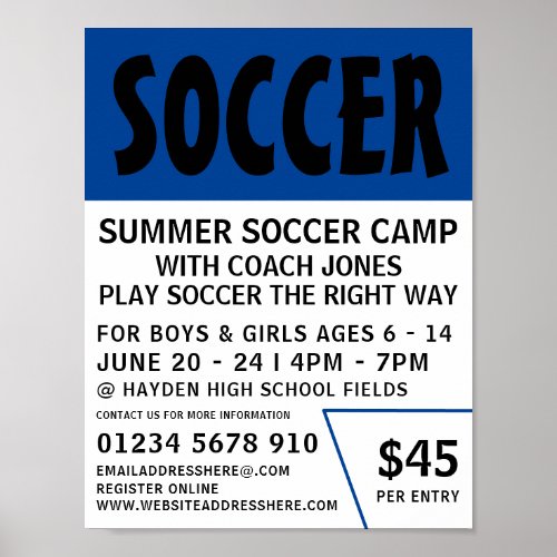 Modern Bold Soccer Camp Advertising Poster