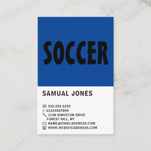 Modern Bold Soccer PlayerCoachRef Business Card